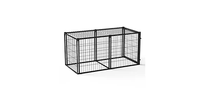 Aostirmotor 63 in. L x 29.9 in. W x 31.9 in. H. Dog Crate 63" Dog Kennel for Small Medium Dogs, Puppy Dog Playpen with Top in Black.