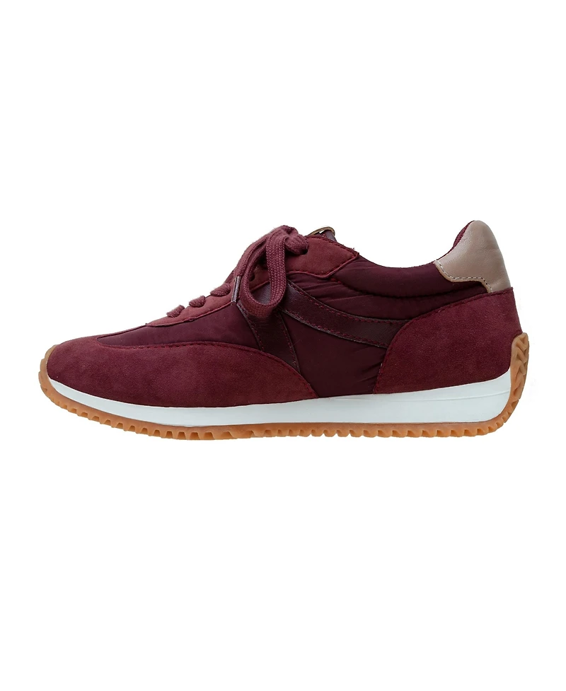 Kaisa | Low Profile Lace-up Nylon and Leather Trainers