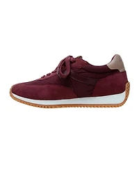Kaisa | Low Profile Lace-up Nylon and Leather Trainers
