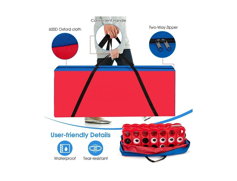 Akiudex Carrying Bag for Giant 4-in-a-Row Game with Shoulder Strap and Zipper Closure
