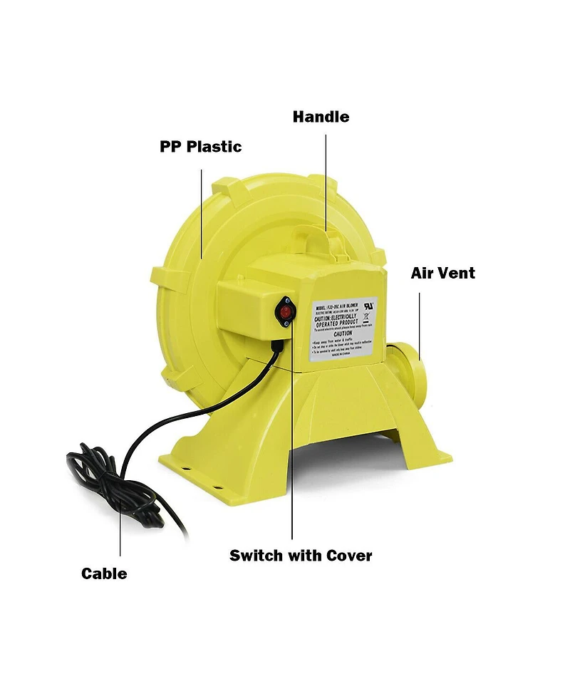 Akiudex 1.0HP High-Pressure Electric Air Blower Pump with Handle and Quiet Operation