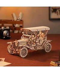 Robotime 3D Wooden Puzzle Vintage Car 1:15 Scale Exquisite Wood Craft Kit Gift for Adults Desk Toys Gift for Boys/Girls, 7.5"3.6"4.5"