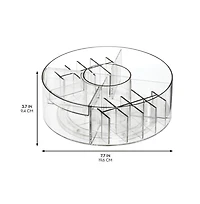 iDesign Rotating Makeup Organizer with Dividers - Clear