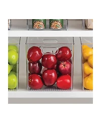 iDesign Storage Bin with Handles for Kitchen, Bathroom, or Home Office, Set of 2, Clear, Made in Usa