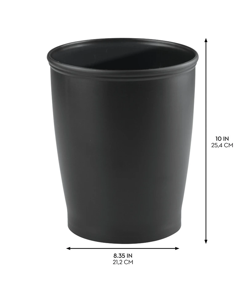 iDesign Round Plastic Bathroom Trash Cans - Set of 2 - Black - Made in Usa