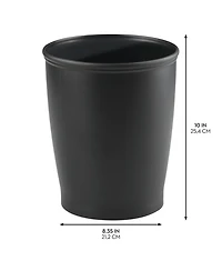 iDesign Round Plastic Bathroom Trash Cans - Set of 2 - Black - Made in Usa