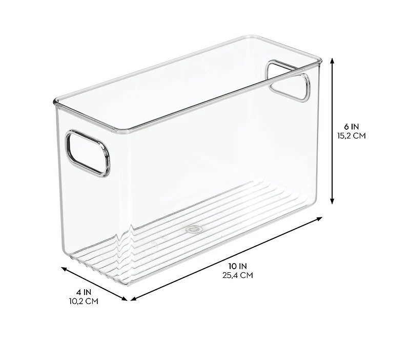 iDesign Set of 2 Pantry Storage Bins with Handles - Clear