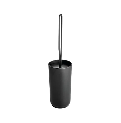 iDesign Stainless Steel Toilet Brush and Holder for Bathroom - Matte Black
