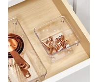 iDesign Plastic Drawer Organizer Bin - Set of 6 - Clear