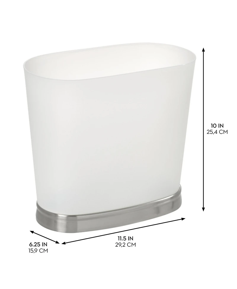 iDesign Oval Bathroom Trash Can, Set of 2, Frost/Brushed Nickel, Made in Usa