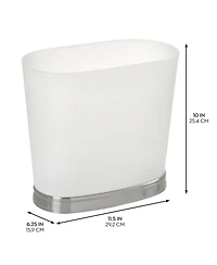 iDesign Oval Bathroom Trash Can, Set of 2, Frost/Brushed Nickel, Made in Usa