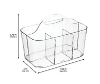 iDesign 4-Section Storage Caddy with Handle, Set of 2, Clear, Made in Usa