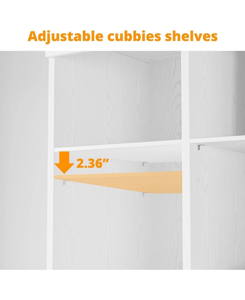 Ironck Closet Shoe Organizer Cabinet with Shelves and Cubbies, White