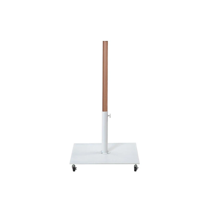 Meridian Furniture Fiji White Fabric / Matte Aluminum Patio Umbrella with Base Sets