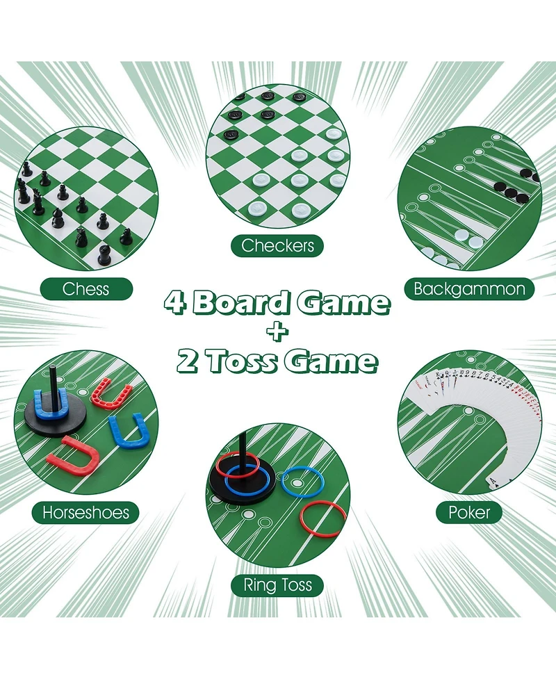 Akiudex 12 in 1 Multi Game Table with Foosball Billiards Ping Pong Chess Bowling and More