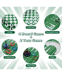 Akiudex 12 in 1 Multi Game Table with Foosball Billiards Ping Pong Chess Bowling and More