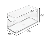 iDesign Stackable Pantry Storage Bin with Handles, Set of 4, Clear, Made in Usa