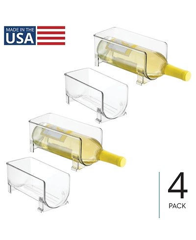 iDesign Stackable Holder for Water or Wine Bottles, Set of 4, Clear, Made in Usa