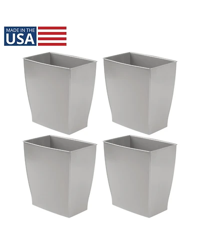 iDesign Small Rectangular Bathroom Trash Cans - Set of 2 - Gray - Made in Usa