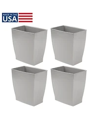 iDesign Small Rectangular Bathroom Trash Cans - Set of 2 - Gray - Made in Usa