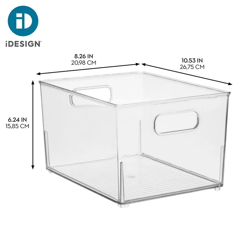 iDesign Small Stackable Bathroom Storage Bin - Set of 4 - Clear - Made in Usa