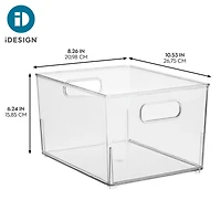iDesign Small Stackable Bathroom Storage Bin - Set of 4 - Clear - Made in Usa