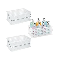 iDesign Medium Stackable Shower Basket, Set of 3, Clear/Frost, Made in Usa