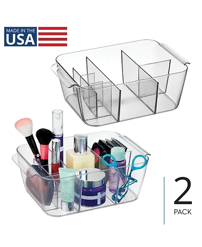 iDesign 8-Section Makeup Organizer - Set of 2 - Clear - Made in Usa