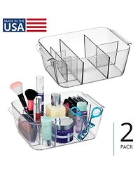 iDesign 8-Section Makeup Organizer - Set of 2 - Clear - Made in Usa