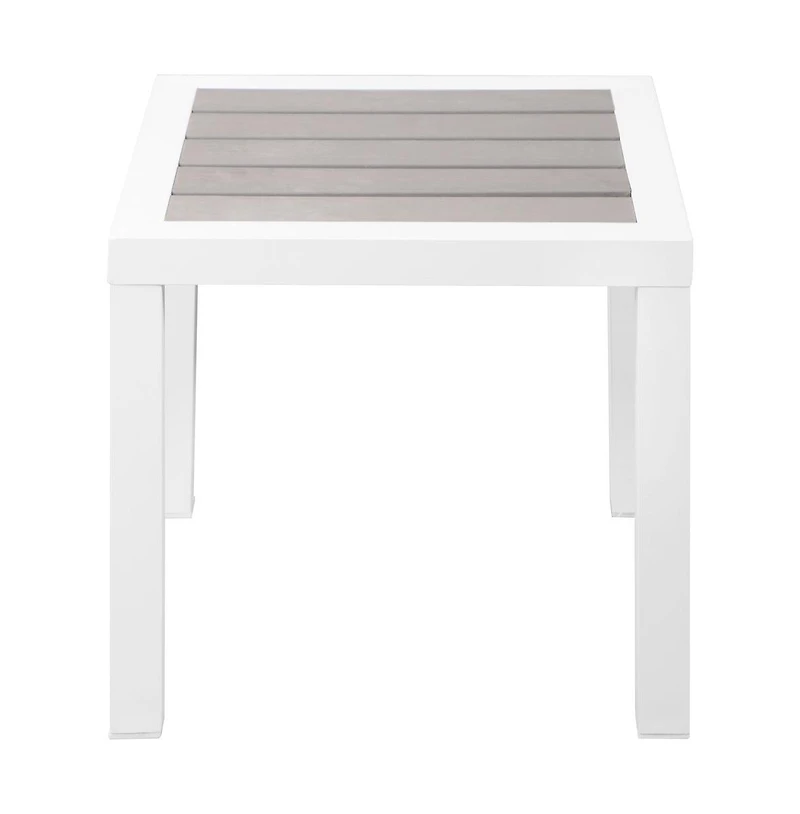 Meridian Furniture Nizuc Grey Wood Look Accent Paneling Outdoor Patio Aluminum End Table