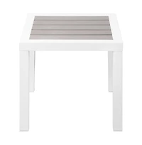 Meridian Furniture Nizuc Grey Wood Look Accent Paneling Outdoor Patio Aluminum End Table