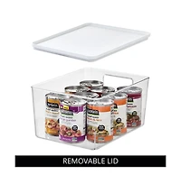 iDesign Pantry Bin with Removable Lid for Kitchen, Set of 3, Clear/White