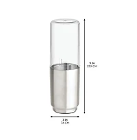 iDesign Stainless Steel Toothbrush Organizer with Cover - Clear/Brushed