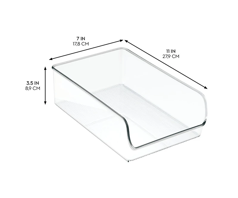 iDesign Pantry Organizer Bins for Cabinets or Fridge - Set of 4 - Clear