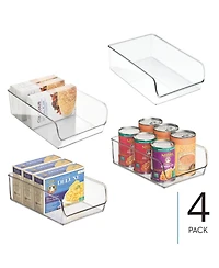 iDesign Pantry Organizer Bins for Cabinets or Fridge - Set of 4 - Clear