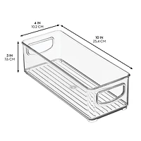 iDesign Plastic Stackable Pantry Bin with Handles, Set of 4, Clear, Made in Usa