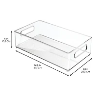 iDesign Plastic Stackable Fridge Bin with Handles, Set of 6, Clear