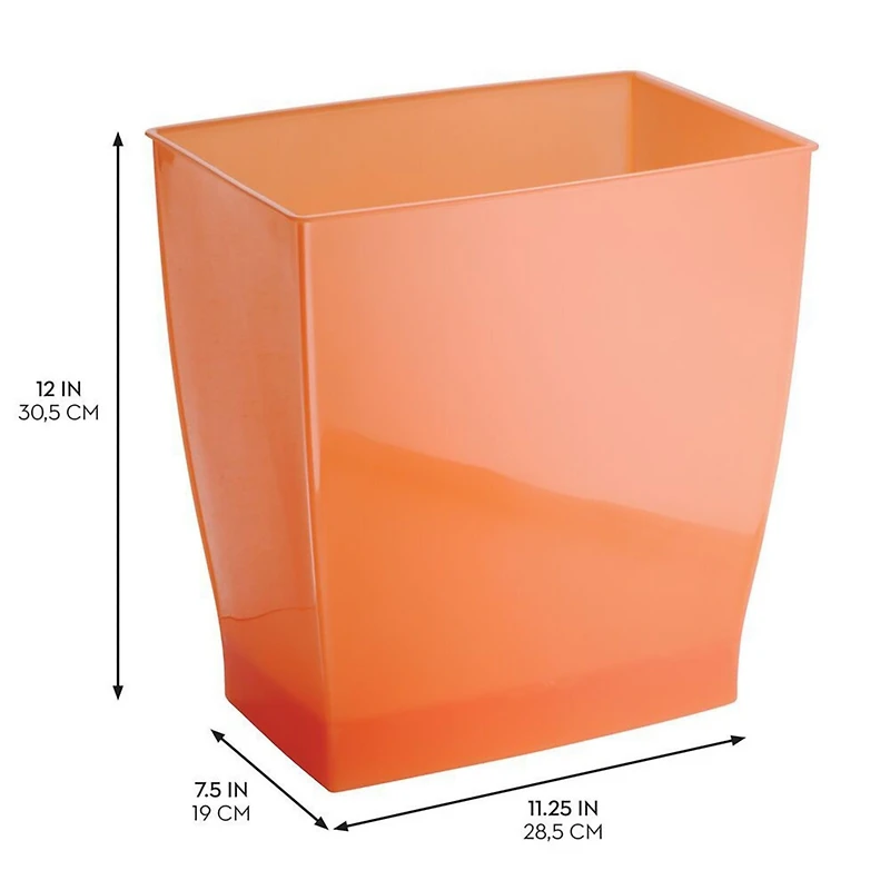 iDesign Small Bathroom Trash Cans, Set of 4, Tango Orange, Made in Usa