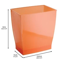 iDesign Small Bathroom Trash Cans, Set of 4, Tango Orange, Made in Usa