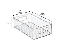 iDesign Stackable Pantry Storage Bin with Handles, Set of 4, Clear, Made in Usa