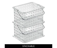 iDesign Small Stackable Shower Basket, Set of 3, Clear, Made in Usa