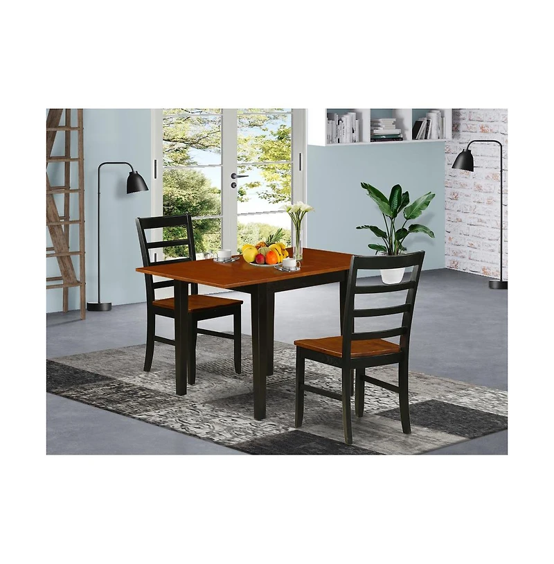 East West Furniture Dining Room Set Black & Cherry