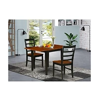 East West Furniture Dining Room Set Black & Cherry