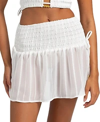 Beach Bunny Swimwear Women's Sheer Stripe Cover Up Mini Skirt