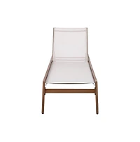 Meridian Furniture Maui Cream Water Resistant Fabric Outdoor Patio Lounger