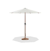 Meridian Furniture Fiji White Fabric / Teak Aluminum Patio Umbrella with Base Sets
