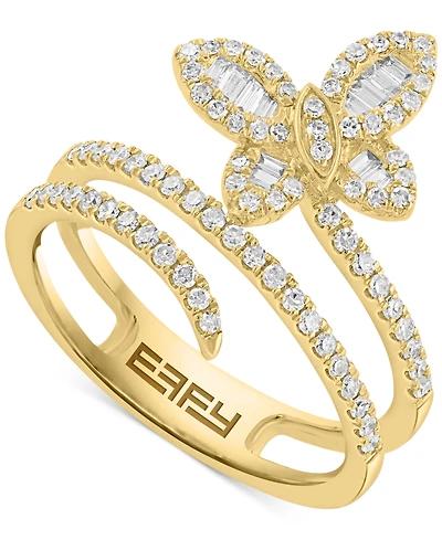 Effy Diamond Round & Baguette Butterfly Wrap Ring (3/8 ct. t.w.) in 14k Gold