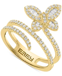 Effy Diamond Round & Baguette Butterfly Wrap Ring (3/8 ct. t.w.) in 14k Gold