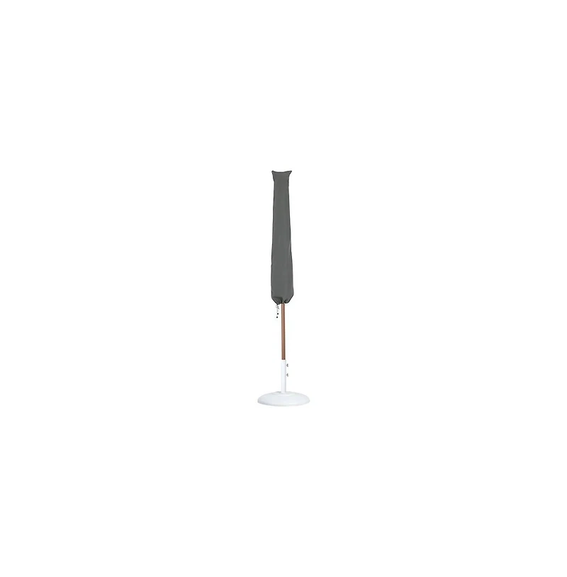 Meridian Furniture Amalfi Navy With Cream Piping / Matte Metal Patio Umbrella with Base Sets
