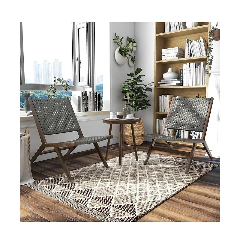 Enitial Star Haft Aluminum Indoor and Outdoor 3pc Table and Chair Set